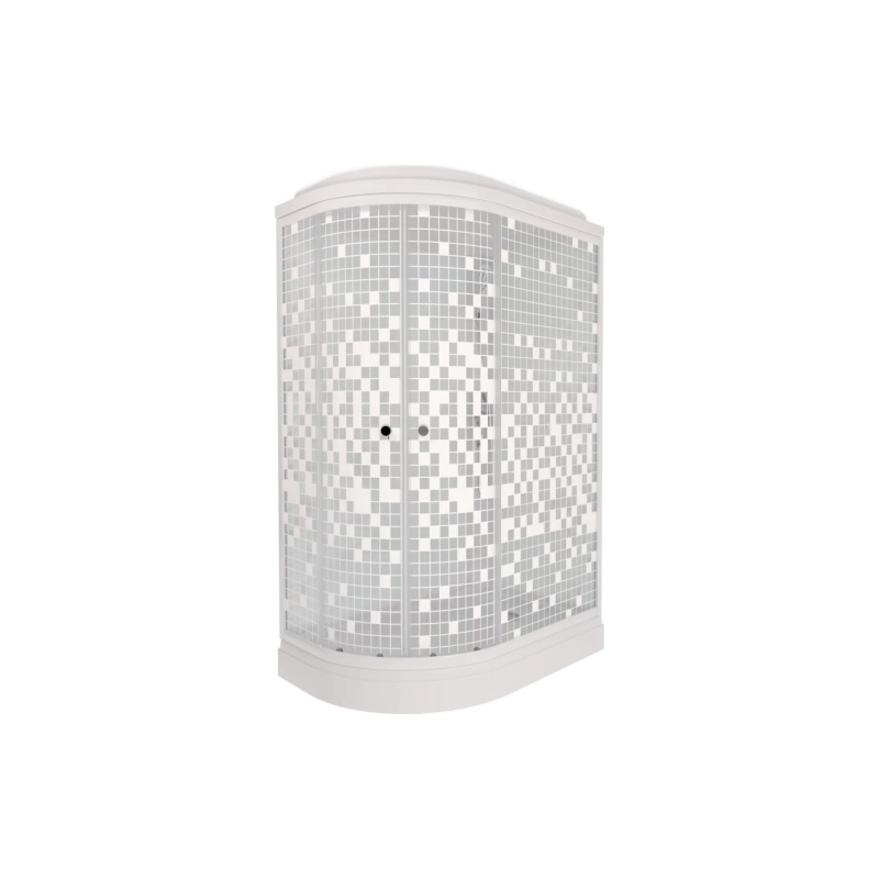 Душевая кабина Коралл 120х80х218, правая, поддон 17 см, стекло-мозайка, белый, Щ0000061818