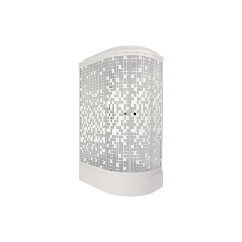 Душевая кабина Коралл 120х80х232, левая, поддон 31 см, стекло-мозайка, белый, Щ0000061819