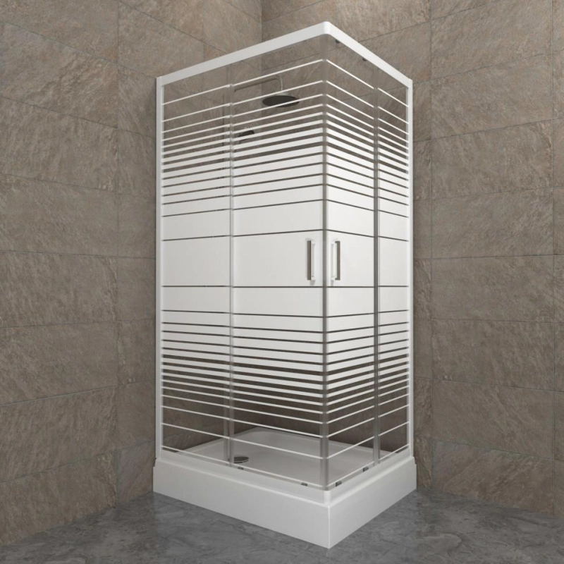 Душевое ограждение Фьюжн 100x80 см, прямоугольная, поддон, каркас, сифон, белый, Щ0000064850