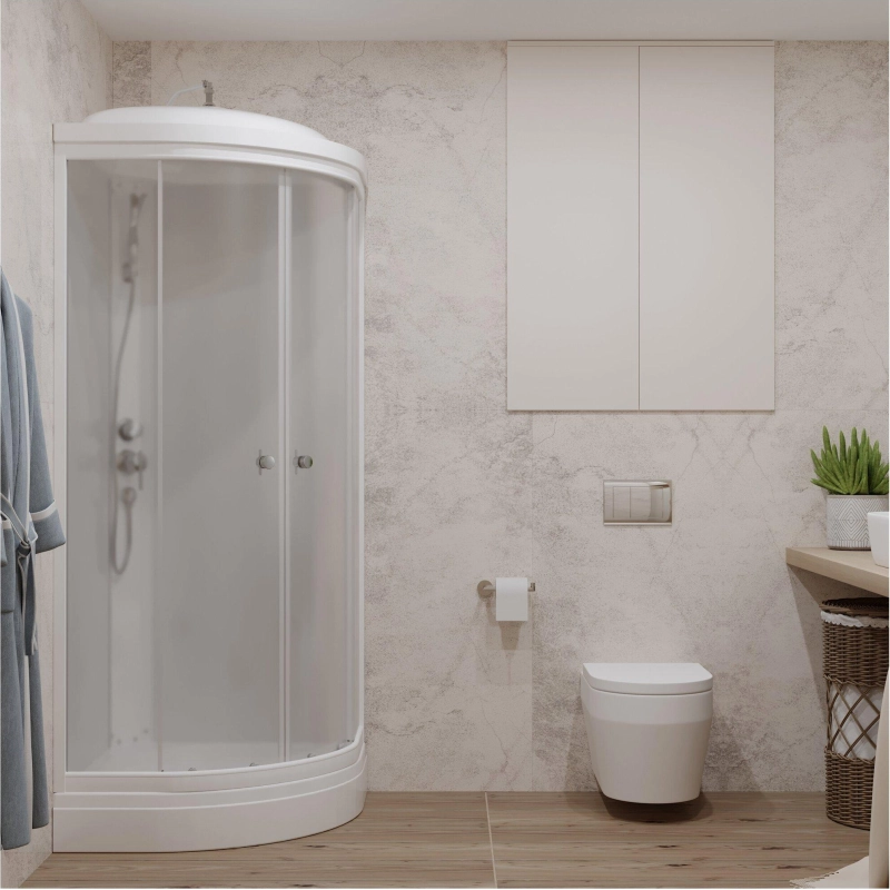 Душевая кабина Ультра 80х80х218 см, 1/4 круга, поддон 17 см, экран, белый, Щ0000061821