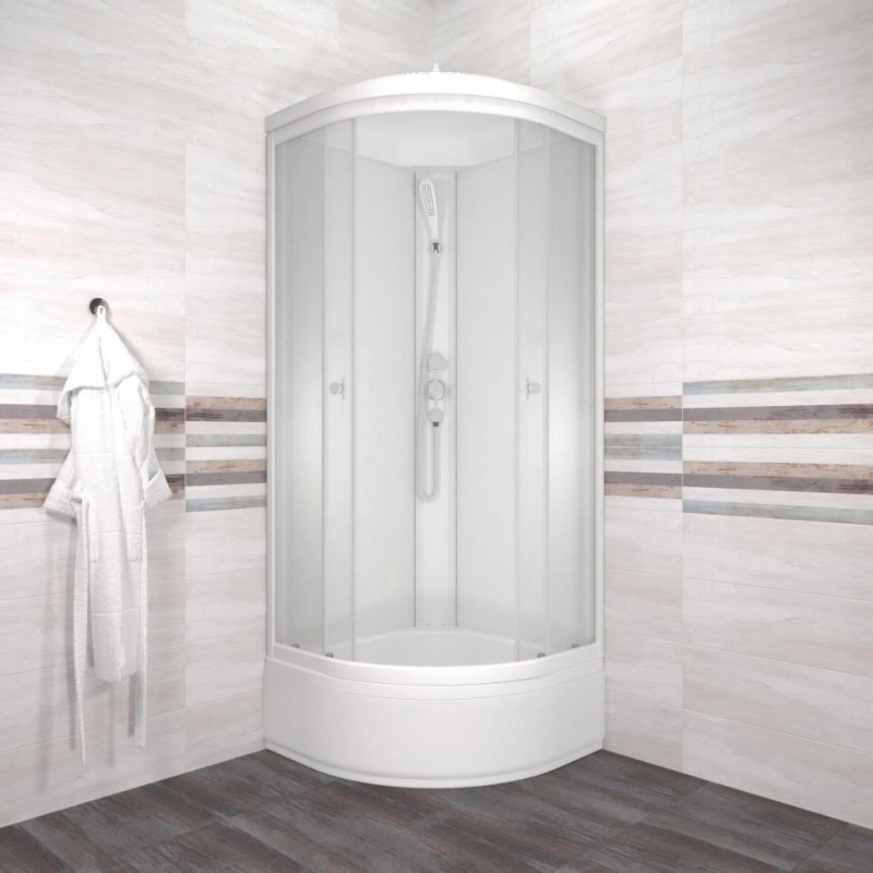Душевая кабина Ультра 80х80х232 см, 1/4 круга, поддон 31 см, экран, белый, Щ0000072615