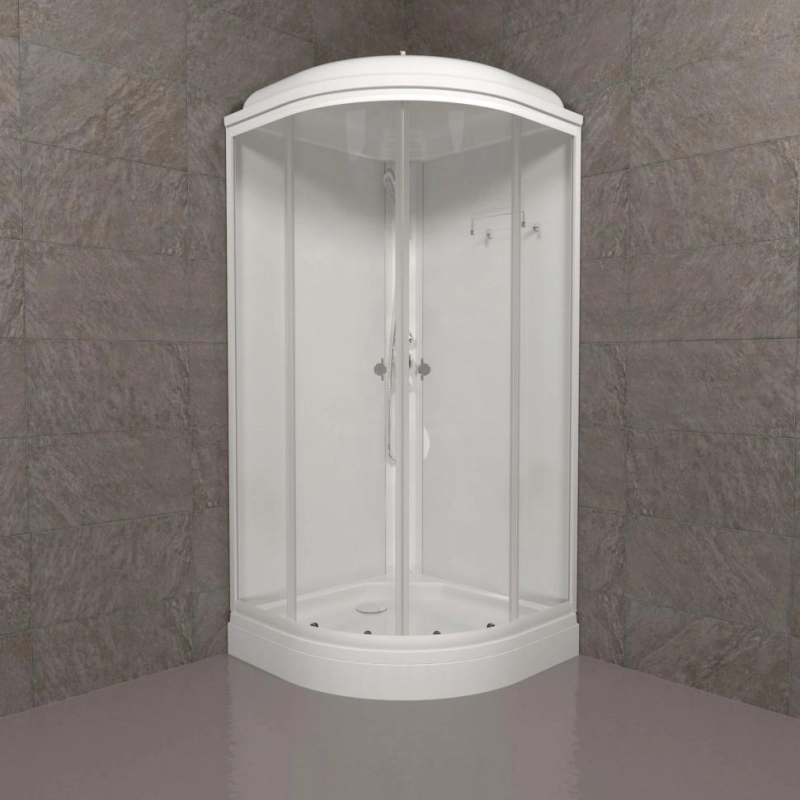 Душевая кабина Ультра 90х90х218 см, 1/4 круга, поддон 17 см, экран, белый, Щ0000061843