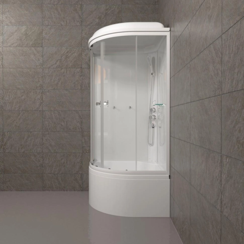 Душевая кабина Ультра 90х90х219 см, 1/4 круга, поддон 45 см, экран, белый, Щ0000061837