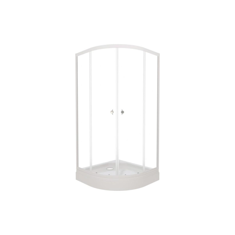 Душевое ограждение Ультра 80x80х192 см, 1/4 круга, поддон 17 см, каркас, сифон, белый, Щ0000061784