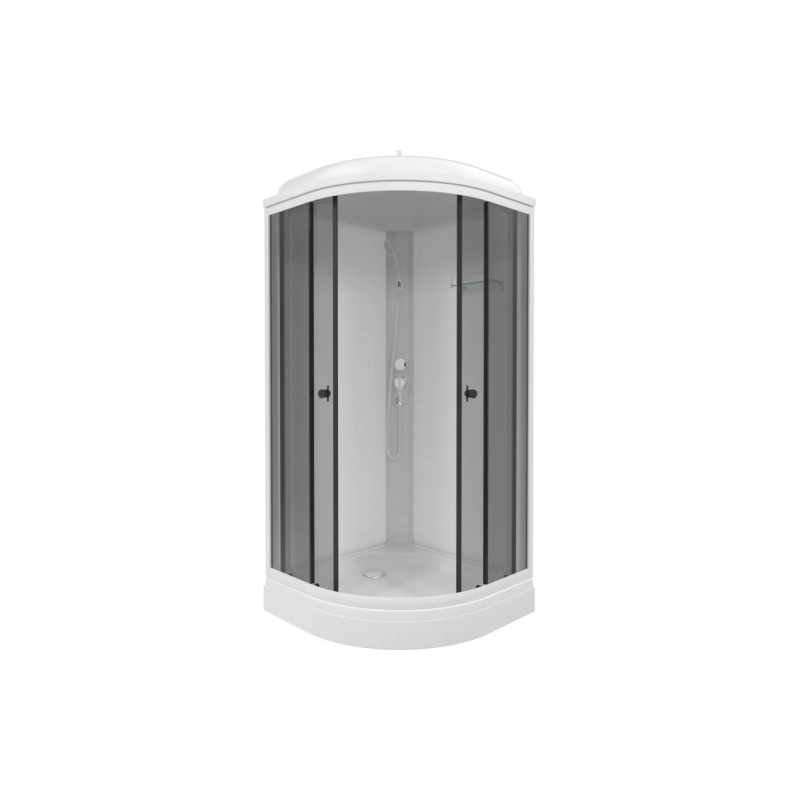 Душевая кабина Грэй 90х90х218 см, 1/4 круга, поддон 17 см, экран, белый, Щ0000066462