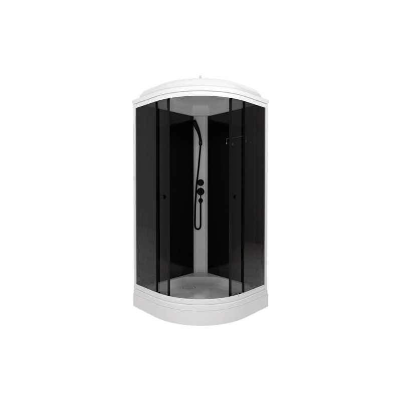 Душевая кабина Грэй 90х90х218 см, 1/4 круга, поддон 17 см, экран, черный, Щ0000067302