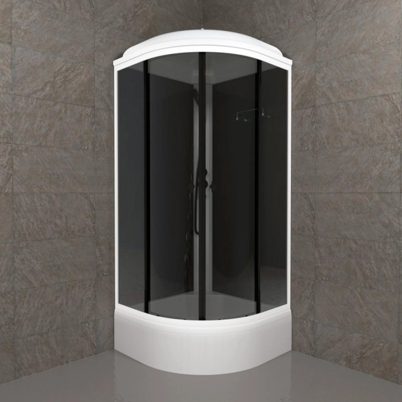 Душевая кабина Грэй 90х90х232 см, 1/4 круга, поддон 31 см, экран, черный, Щ0000067303