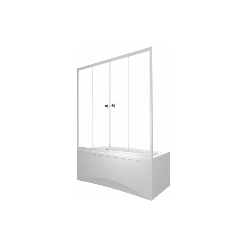 Шторка для ванны Ультра 170х146 см, раздвижная, белый, Щ0000065751