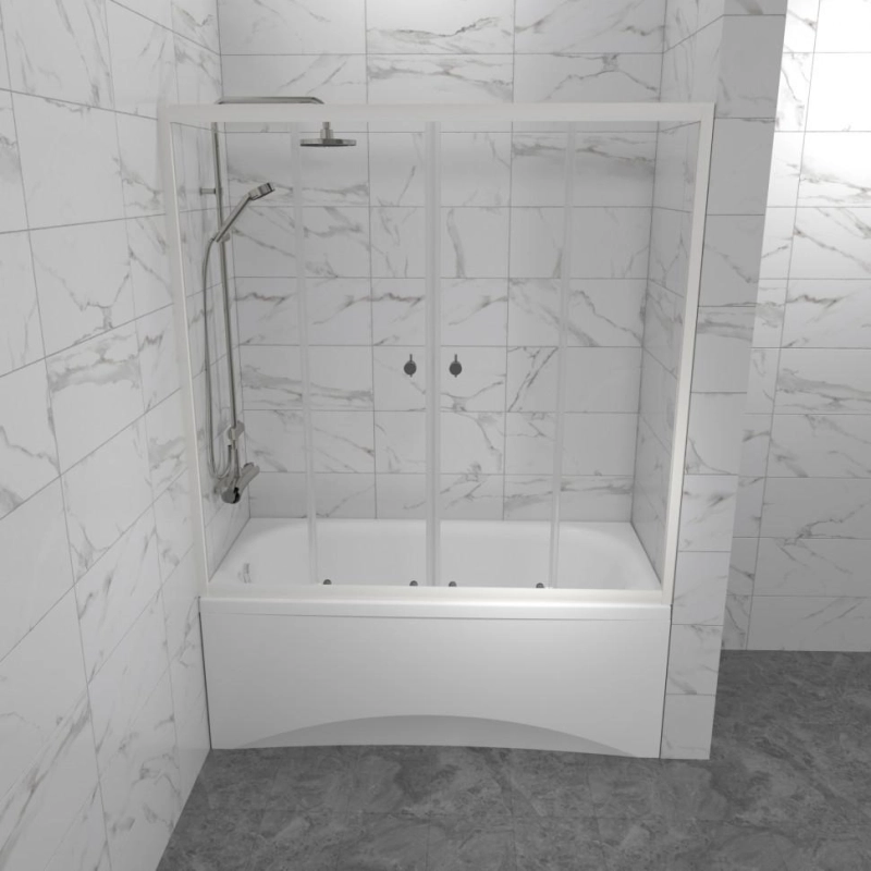 Шторка для ванны Ультра 170х146 см, раздвижная, белый, Щ0000065751