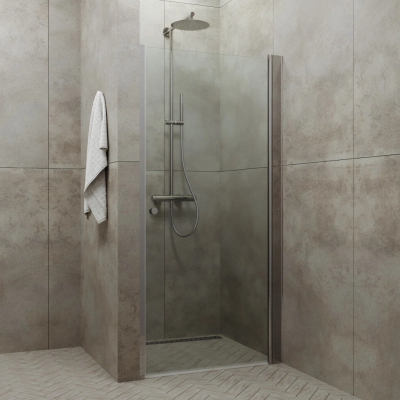 Душевая дверь Уно 70x185 см, прозрачное стекло, распашная, хром, Щ0000036860