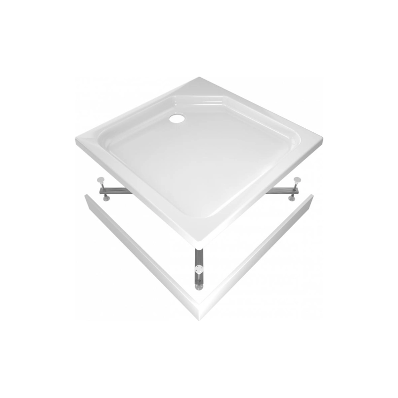 Душевой поддон акрил. ПД21 80х80х17 см, квадратный, съемный экран, каркас, б/сифона, Щ0000038719