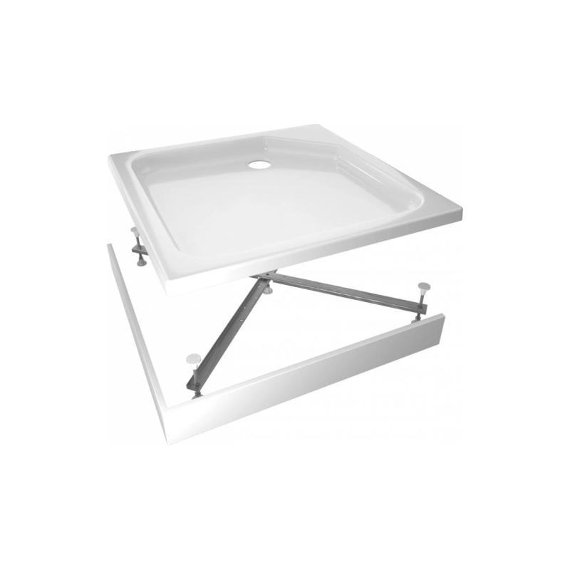 Душевой поддон акрил. ПД21 80х80х17 см, квадратный, съемный экран, каркас, б/сифона, Щ0000038719