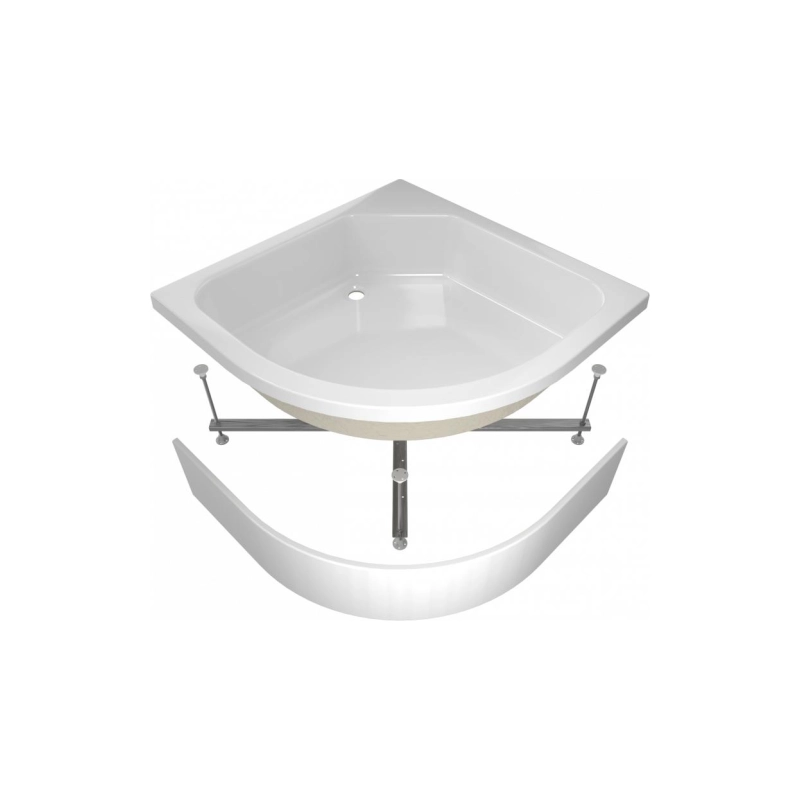 Душевой поддон акрил. ПД4 90х90х31 см, 1/4 круга, съемный экран, каркас, б/сифона, Щ0000013013