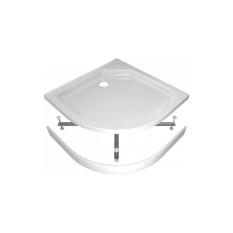 Душевой поддон акрил. ПД6 100х100х17 см, 1/4 круга, съемный экран, каркас, б/сифона, Щ0000014391