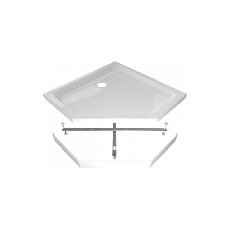 Душевой поддон акрил. ПД29 100х100х17 см, многоуг., съемный экран, каркас, б/сифона, Щ0000056825