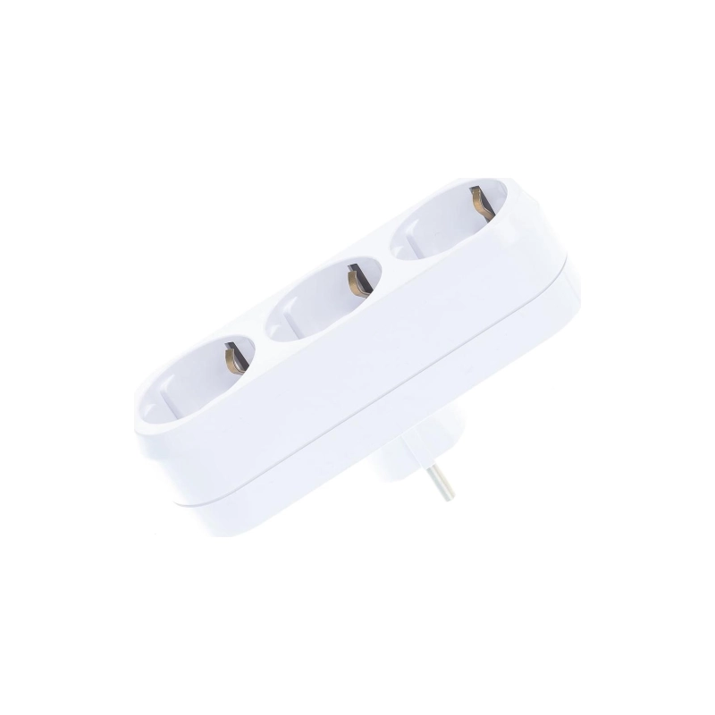 Разветвитель UNIVersal 3 гн А303, с/з, 16А, 250В плоский белый