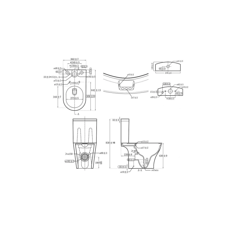 Унитаз в компл. VISE напольный безободковый, с сид.микролифт, ДЮР