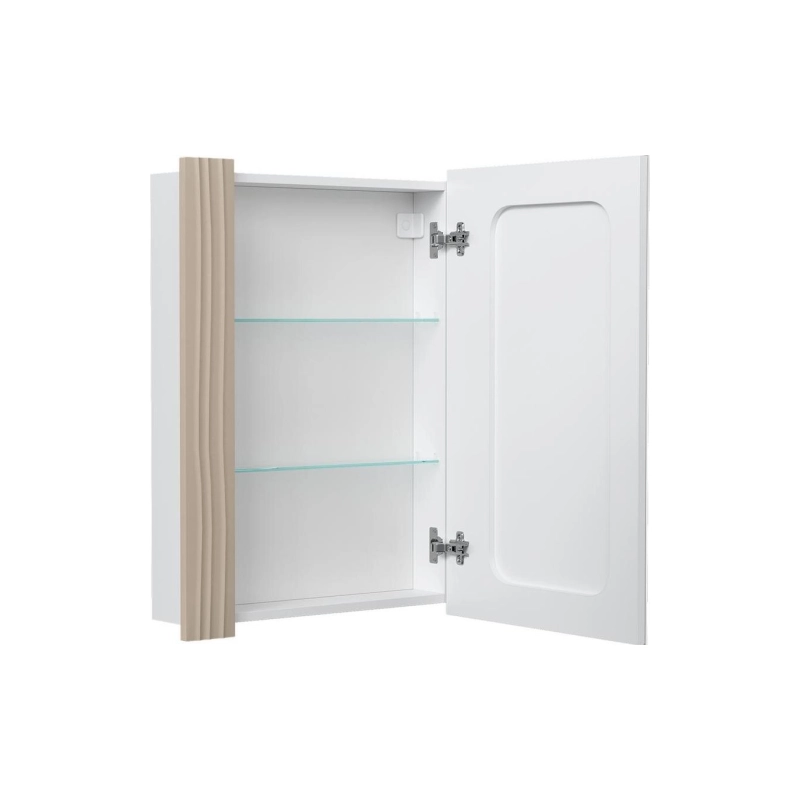 Зеркало-шкаф VOLNA Lotty LED 60 600х800 (ШВ), 1 дверь, подсветка, правостороннее, латте, 104940