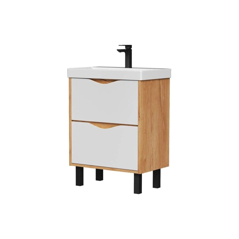 Тумба VOLNA Barney 70 69,6х79х38,6 см, напольная, под умыв. 9696 70, белый/дуб сонома, 107022