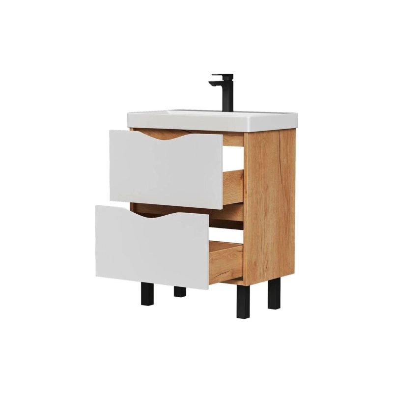 Тумба VOLNA Barney 70 69,6х79х38,6 см, напольная, под умыв. 9696 70, белый/дуб сонома, 107022