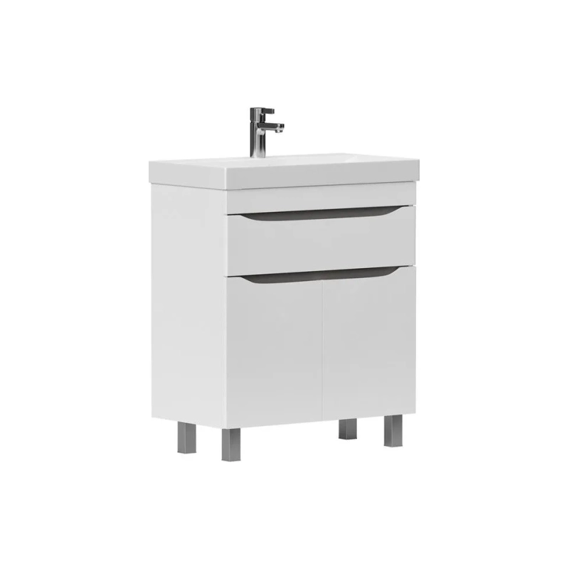 Тумба VOLNA Lake 70 69,5х80х38,6 см, напольная, 2д. 1я., под умыв. Lake 70, белый глянец, 115400