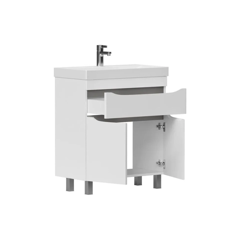 Тумба VOLNA Lake 70 69,5х80х38,6 см, напольная, 2д. 1я., под умыв. Lake 70, белый глянец, 115400