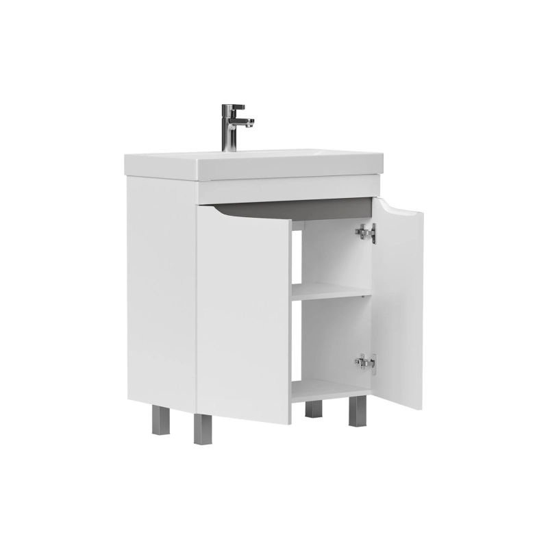 Тумба VOLNA Lake 70 69,5х80х38,6 см, напольная, 2д., под умыв. Lake 70, белый глянец, 115398