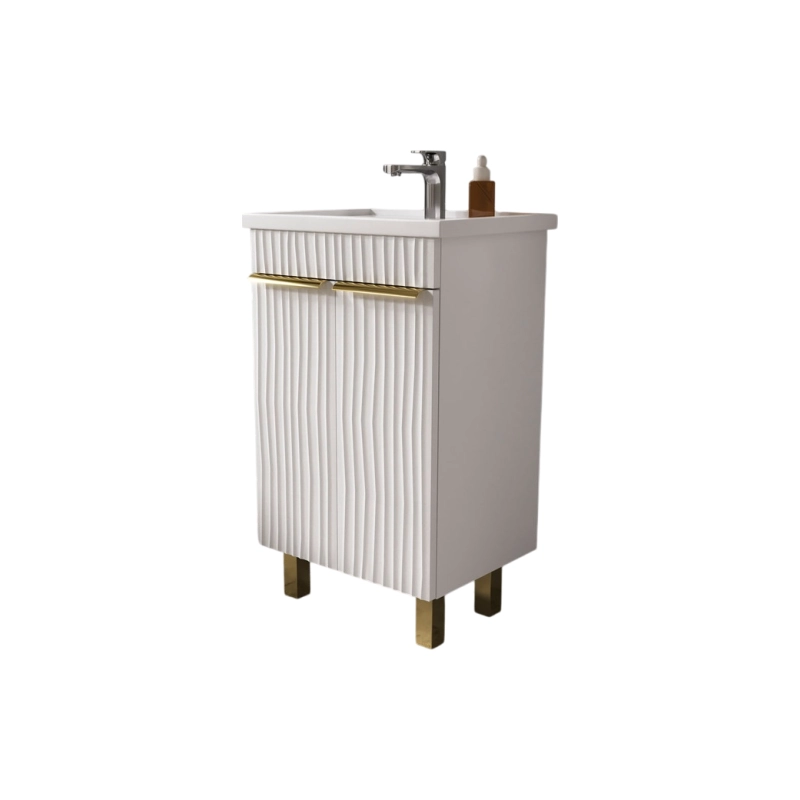 Тумба VOLNA LottyGold 70 67х78х39 см, напольная, под умыв. Фостер 70, белый глянец/золото, 108167