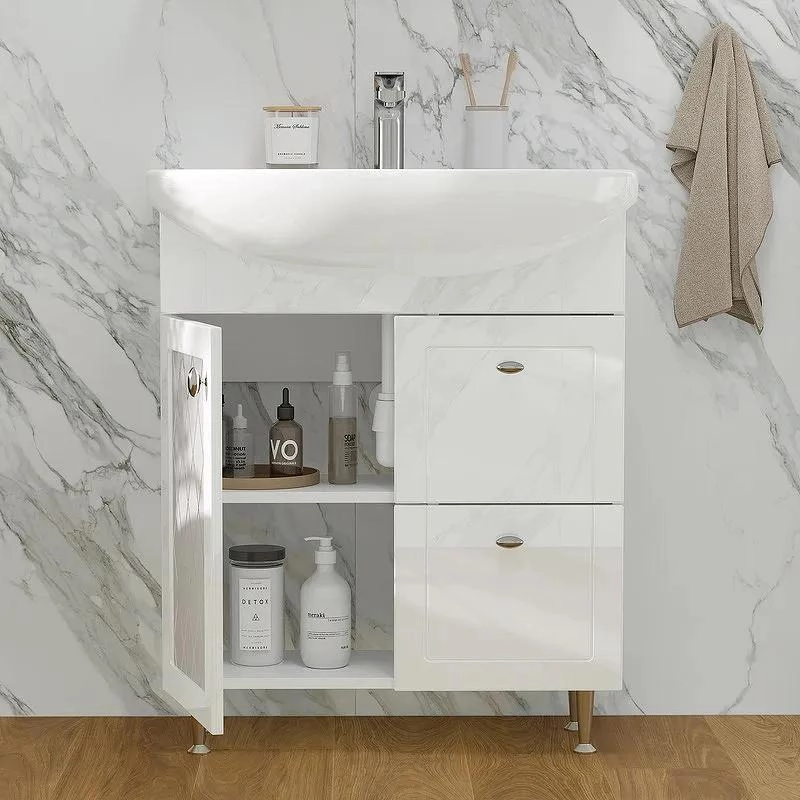 Тумба VOLNA Milena 70 66х80х31,6 см, напольная, 1д. 2я., под умыв. Балтика 70, белый глянец, 115902