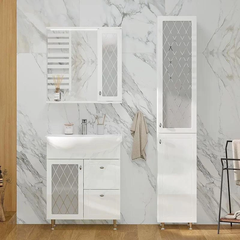 Тумба VOLNA Milena 70 66х80х31,6 см, напольная, 1д. 2я., под умыв. Балтика 70, белый глянец, 115902