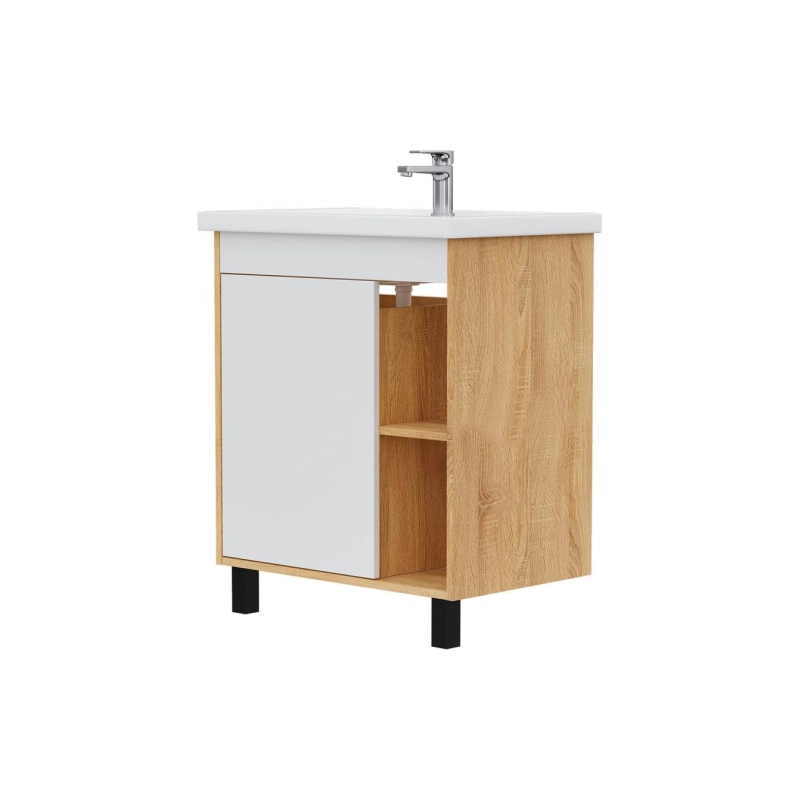 Тумба VOLNA Osmond 70 65,8х71х42,8 см, напольная, под умыв. Фостер 70, белый/дуб сонома, 106833