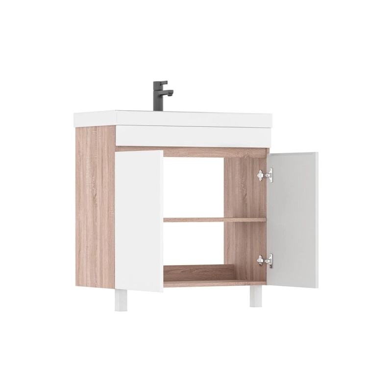 Тумба VOLNA Conty 80 79,4х71х38,6 см, напольная, под умыв. 9696 80, белый/дуб сонома, 115900