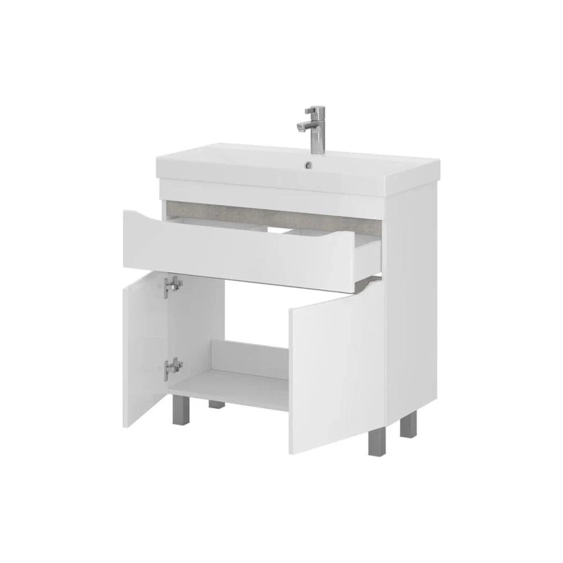 Тумба VOLNA Lake 80 80,5х80х38,6 см, напольная, под умыв. Lake 80, белый глянец, 115401