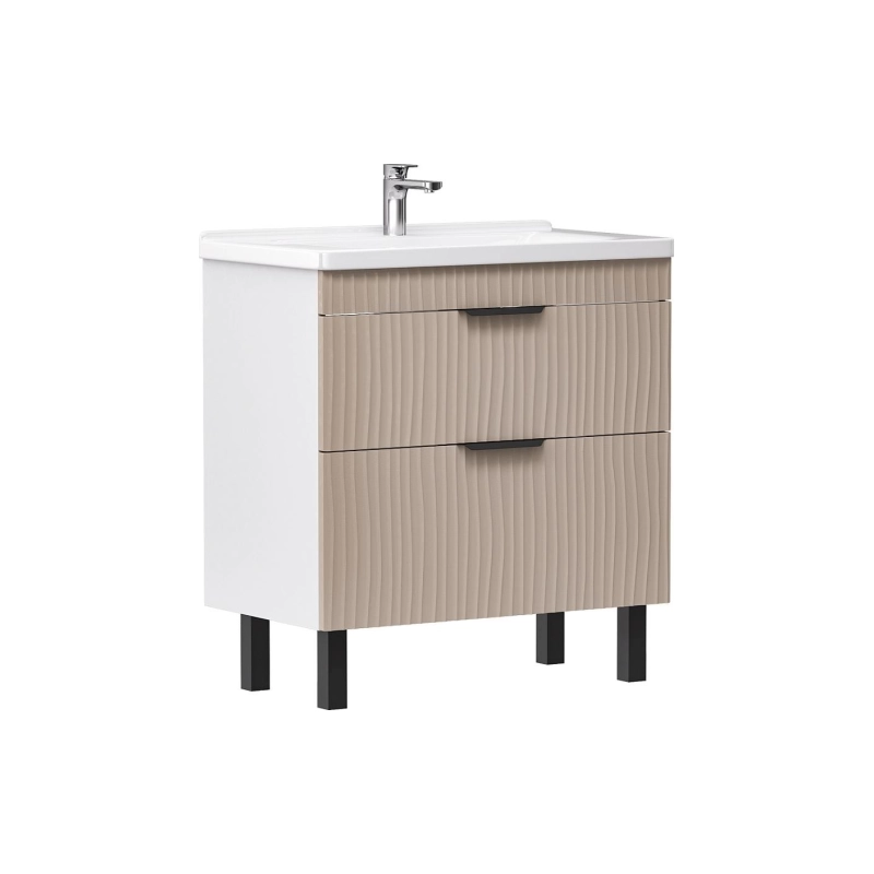 Тумба VOLNA Lotty 80 76,4х81х44 см, напольная, под умыв. Миранда 80, латте, 103555