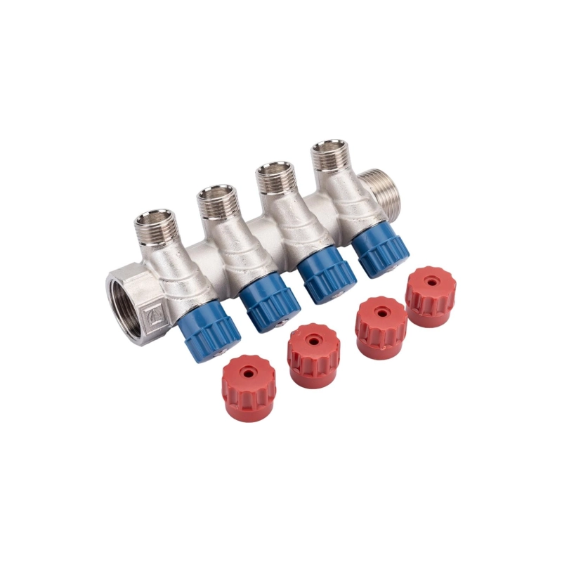 Коллектор с вентилем 4 выхода х 1х 1/2 НР VALTEC VTc.560.N.0604