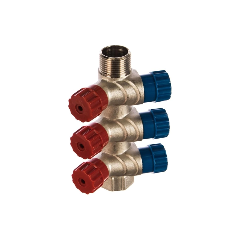 Коллектор с вентилем 3 выхода х3/4 х 1/2 НР VALTEC VTc.560.N.0503