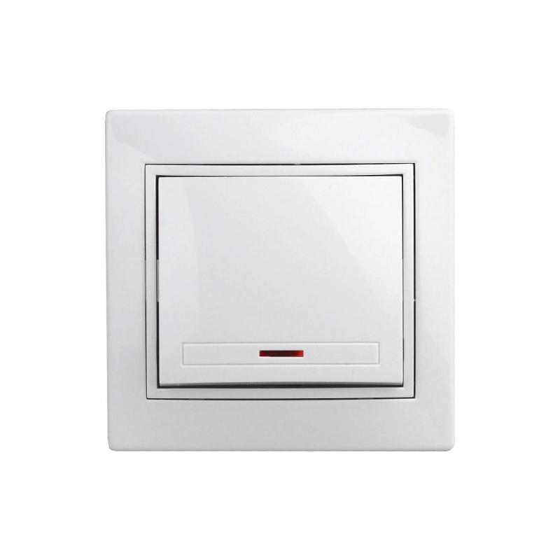 Выключатель Intro Plano 1-й внутр. с подсв. белый 1-102-01