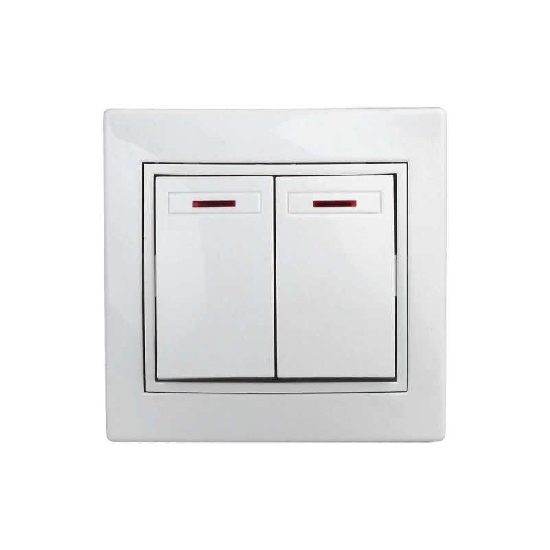 Выключатель Intro Plano 2-й внутр. с подсв. белый 1-105-01