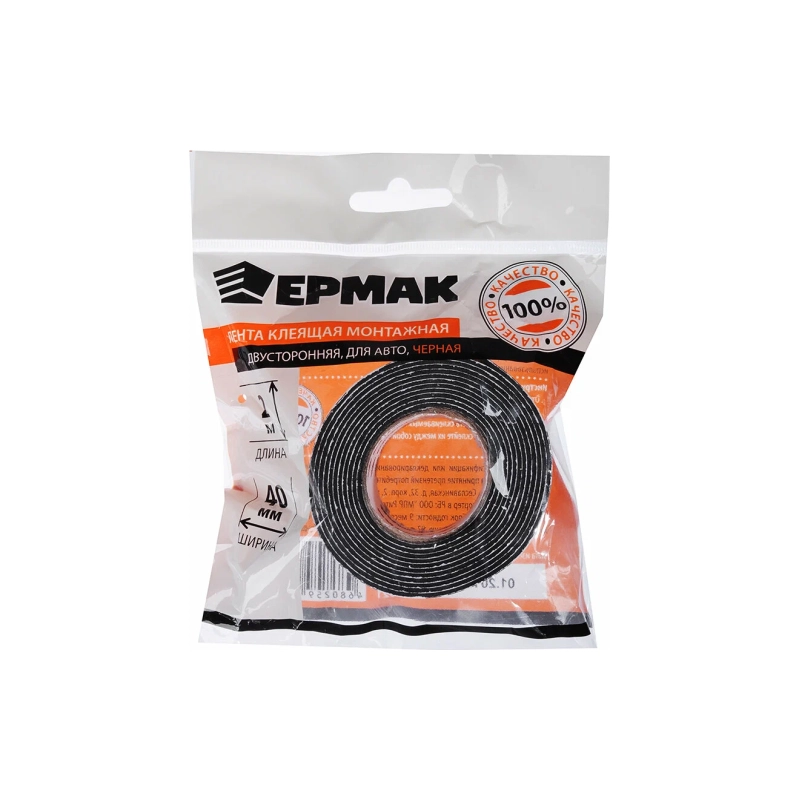 Лента клеящая монтажная 2-х сторонняя, 40ммх2м