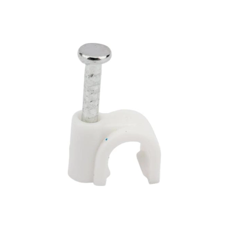 TDM Скоба круглая пластиковая 6мм, белая (50шт)