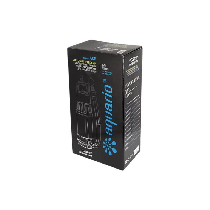 Насос погружной автоматический AQUARIO FREEDIVER ASP3-30A (1,0кВт,108л/мин,Hmax=40м), 106735