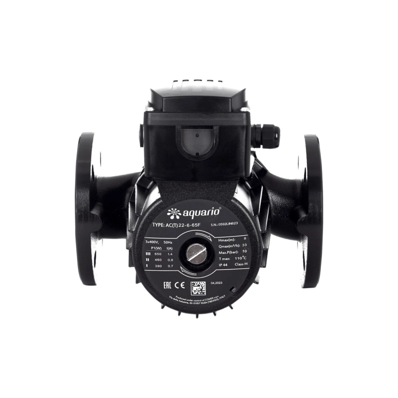 Насос циркуляционный AQUARIO AC(T) 22-6-65F 3x400V (0,88кВт,580л/мин,Hmax=10м), 100436