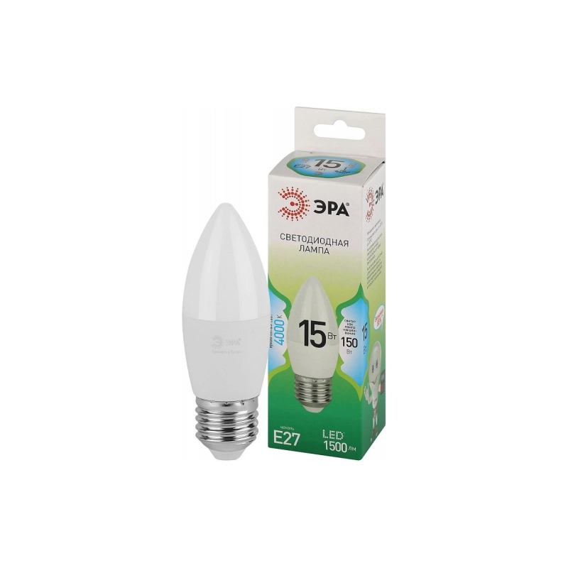 Лампа ЭРА GREEN LINE LED-свеча B35-15W-840-E27