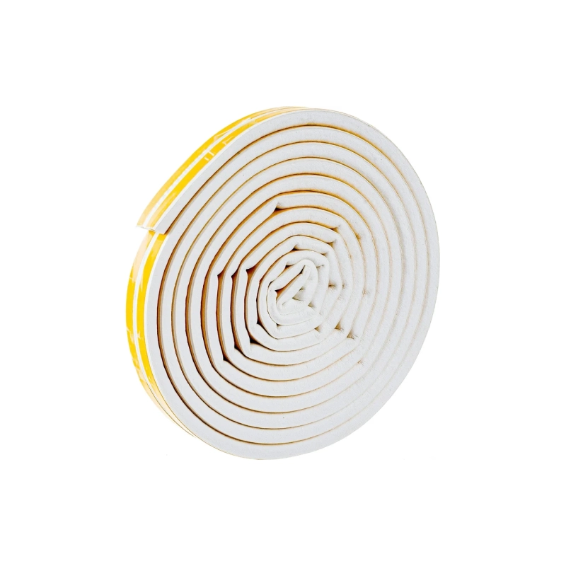 Уплотнитель резиновый самокл. тип D 9 мм х7 мм бел (100м) (1/6)