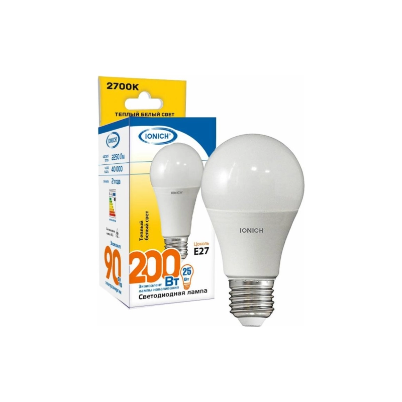 Лампа светодиодн. IONICH ILED2835 А65 25Вт 2250Лм 230В 4000К Е27