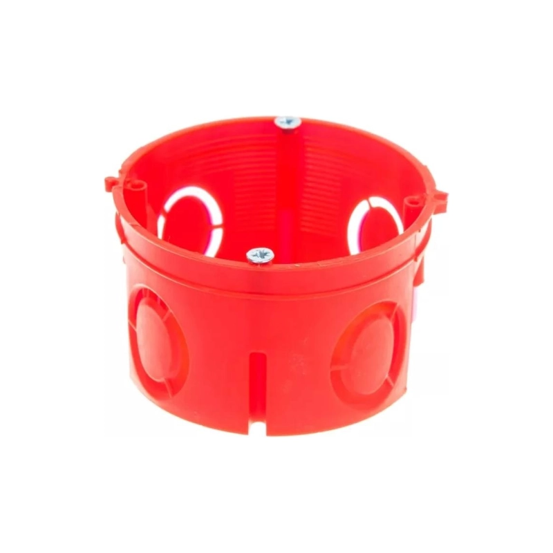 Подрозетник электромонтажный с саморезами 68*42мм красн