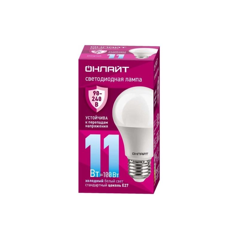 Лампа ОНЛАЙТ 90400 OLL-A55-11-230-6.5K-E27