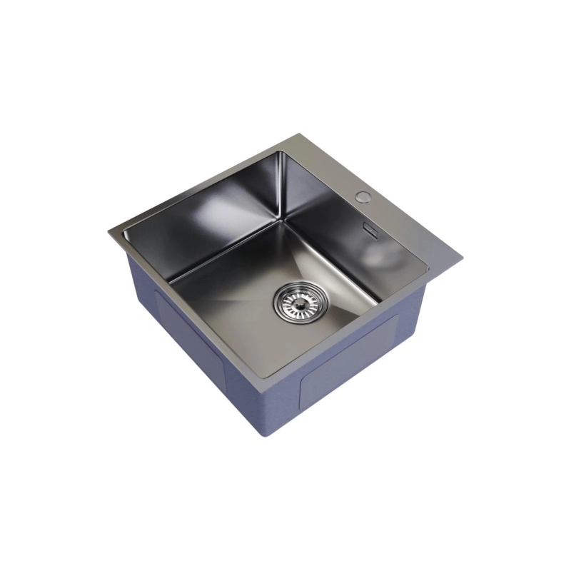 Мойка настол. монтаж 50*50 (2,0) вып 3 1/2 20см с сифоном (сатин) Mixline PRO