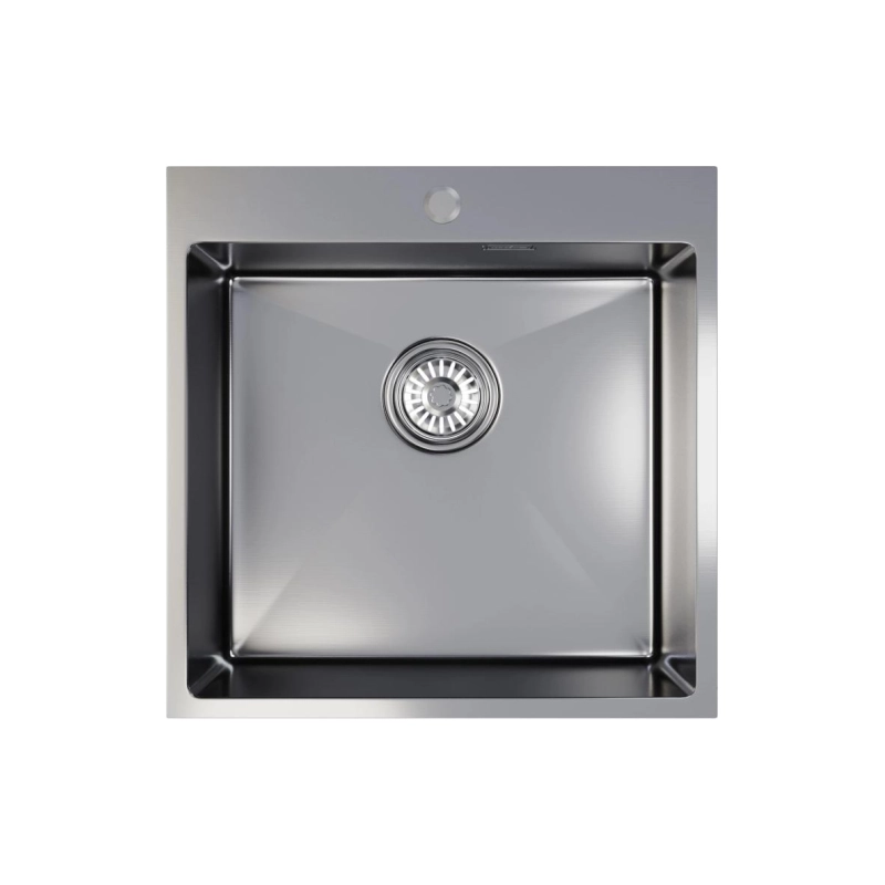 Мойка настол. монтаж 50*50 (2,0) вып 3 1/2 20см с сифоном (сатин) Mixline PRO