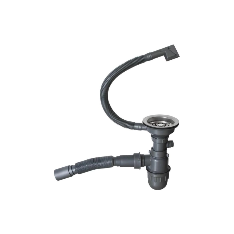 Мойка настол. монтаж 50*50 (2,0) вып 3 1/2 20см с сифоном (сатин) Mixline PRO